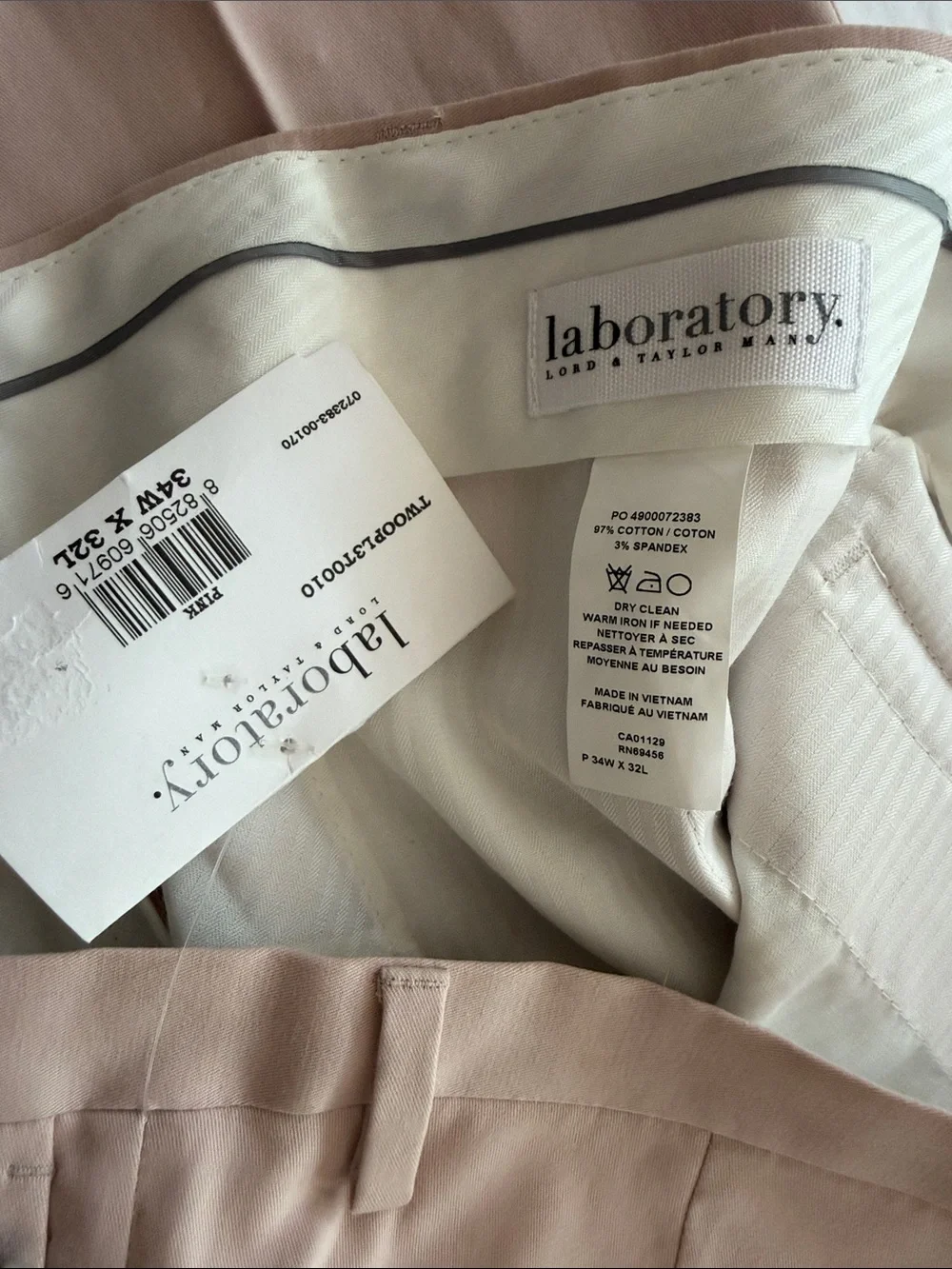 Men's Pale Pink Two-Piece Suit Jacket & Pants